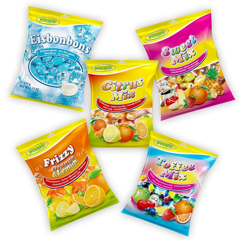 Woogie Bonbons Toffee Mix, Sweet Mix, Eisbonbons, Citrus Mix, Fizzy Orange 845g - Bild 1 von 1