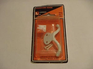 Lawrence Hardware C244S Mantel- & Huthaken mit doppelter Krappe weiße Farbe ~ NEU - Bild 1 von 1