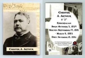 Chester A. Arthur #21 POTUS The First 36 Historic Autographs 2020 Trading Card - Picture 1 of 1