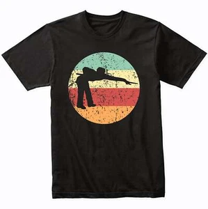 Billiards Player Pool Player Silhouette Retro Sports T-Shirt - Retro Colors - Picture 1 of 5