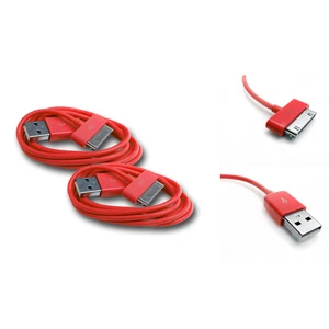 2X 10FT 30-PIN USB SYNC DATA CHARGER RED DOCK CABLE IPHONE 4S IPOD TOUCH IPAD - Picture 1 of 1