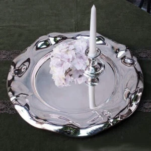 Large Scalloped Edge Plate, Silver Plated - Picture 1 of 4