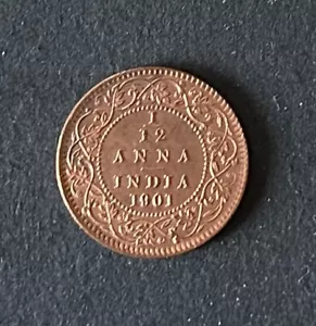 RARA MONEDA DE COLECCIÓN 1901 c BRITISH QUEEEN VICTORIA Emperatriz 1/12 ANNA KM#483 - Imagen 1 de 8