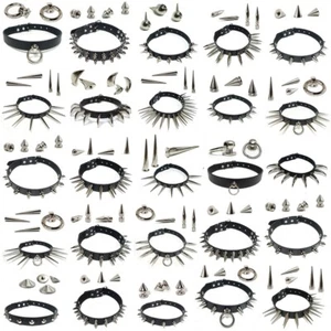 Halsband >> Nietenhalsband >> Lederhalsband Nieten Choker Halsband Gothic Punk - Bild 1 von 67
