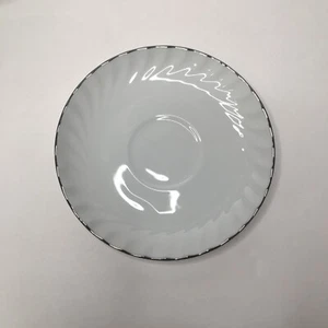 Norleans China Estate Pattern Saucers Platinum Silver Trim Discontinued - Picture 1 of 2