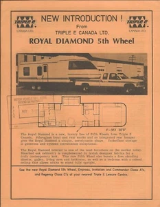 Travel Trailer Brochure - Triple E - Royal Diamond - Fifth Wheel - 1991 (MH103) - Picture 1 of 1