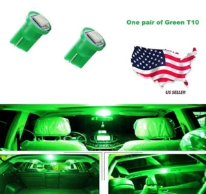 2 Pcs Green T10 192 194 W5W 168 1 SMD Wedge 5050 LED Dome License Light bulb - Picture 1 of 4