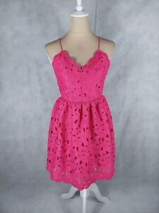 H&M Kleid Gr. 38 M (S/36) pink rosa elegant Spitze Party Sommer Trägerkleid 