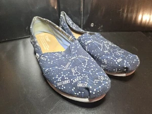 Toms Classic Women's Glow In Dark Constellation Slip On Navy Blue Zodiac Sz 6 - Picture 1 of 8