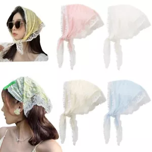 Hair Scarf6 Pcs Lace Headband Kerchief Triangle Bandana Chiffon Floral Headwr... - Picture 1 of 7