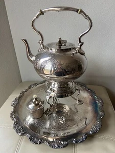 Vintage EPCA Lancaster Rose Sterlingsilber versilbert TEEKANNE/TABLETT SET - Bild 1 von 6