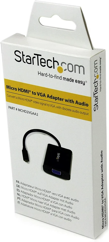 Startech Micro HDMI to VGA Adapter Converter with Audio Part Number: MCHD2VGAA2 - Image 1 of 1