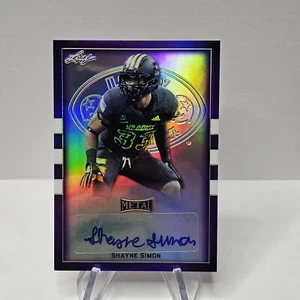 2018 Leaf Metal US Army All-American Bowl #BA-SS1 Shayne Simon Auto Purple /25 - Picture 1 of 2