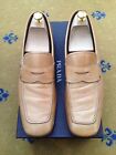 Prada Mens Shoes Tan Brown Leather Loafers UK 10 US 11 EU 44 Made in Italy 