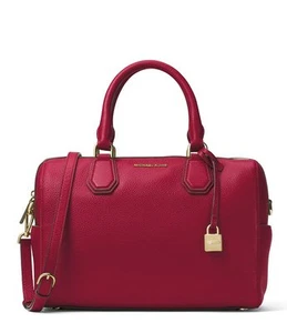 Neu MICHAEL KORS MD Mercer Studio Kollektion Leder Mk SEFFLE Kirschtasche Tragetasche - Bild 1 von 11