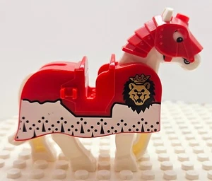 Custom Castle Red Lion Head Knights Barding, Horse & Battle Helmet NEW - Foto 1 di 8