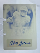 2019 Leaf Ultimate Draft Ultimate Weapon Auto Yellow Plate 1/1 Alex Barnes MINT