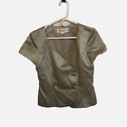 Donna Rocco Women Cap Sleeve Gray Color Double Breasted  Jacket Blouse Size  M