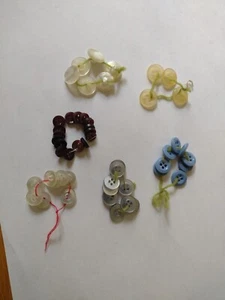 Lot of 6 Sets Different Small Buttons Vintage 9mm - 14mm Assorted Sizes Colors - Picture 1 of 7