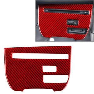 Carbon Fiber Red Central Console CD Panel Cover Trim Fit Nissan GTR R35 2008-16 - Picture 1 of 9