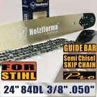 24" Guide Bar Saw Chain 84DL 3/8" .050" For Stihl MS440 MS441 MS460 MS461