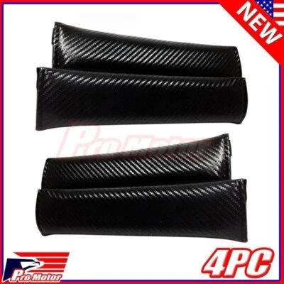 4 x Universal Carbon Fiber Seat Belt Cover Shoulder Pad Cushion Safe Protector z - Image 1 of 4