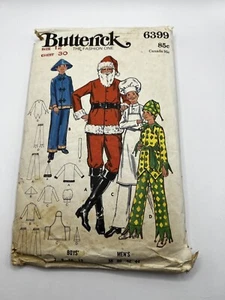 Vintage 60er 70er Jahre Schnittmuster Weihnachtsmann Koch Joker Kostüm Butterick 6399 - Bild 1 von 2