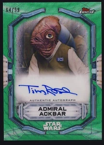 Star Wars 2022 Topps Finest Green Refractor Auto Tim Rose as Admiral Ackbar /99 - Picture 1 of 2