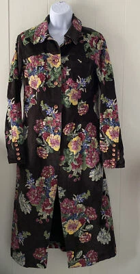 Anthropologie ett:twa Gardenia длинная вельветовая куртка серый цветочный размер 6 * читать - Изображение 1 из 4