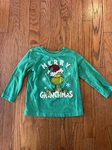 The Grinch Toddler 18M Green Long Sleeved Shirt “Merry Grinchmas” - Picture 1 of 3
