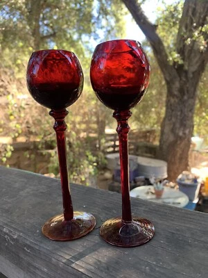 Home Essentials & Beyond Ruby Red Cordials Glasses Stemmed Pair 1 oz Capacity - Image 1 of 4