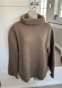 Really Wild Merino Wool Cashmere Silk Chunky Knit Roll Neck Oversize Sweater. M - Picture 1 of 3