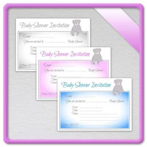 Baby Shower Invitations with Envelopes Girls Boys Party Invites Pack Unisex - Picture 1 of 11