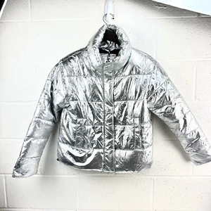 Royal Matrix Sz M Silver Puffer Jacket Metallic Future Core NWT New - Picture 1 of 9