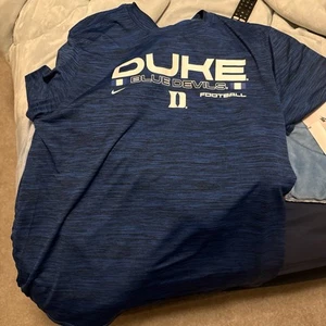 The Nike Tee Duke Blue Devils Football Dri Fit T-Shirt Blue Mens XL - Picture 1 of 1