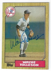 WAYNE TOLLESON NEW YORK YANKEES SIGNED 1987 CARD CHICAGO WHITE SOX TEXAS RANGERS - Picture 1 of 1