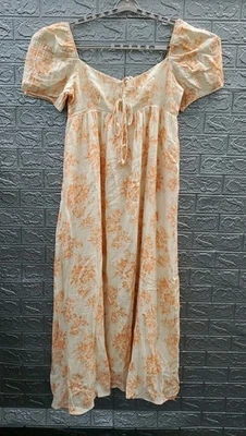 Nuevo Maxi Vestido WORTH COLLECTIVE Hanen 100% Algodón Corbata Frontal Sherbert Talla XL Foto 1 de 4