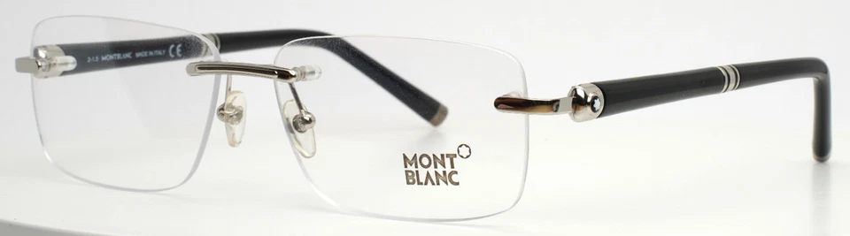 Gafas sin montura rectangulares plateadas Montblanc MB483 016 58-15-140 B:37 Foto 1 de 4