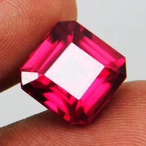 Rubí birmano natural certificado 9,90 quilates piedra preciosa de corte radiante impecable impecable sin tratar - Imagen 1 de 8