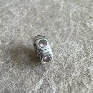 Pandora Sterling Silver Trinity Pink CZ Stones Spacer Bead Charm Jewelry - Picture 1 of 7