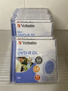13 PCS Verbatim 2.6GB 4X Mini DVD-R DL Dual Layer Discs with Case For Camcorder - Afbeelding 1 van 4