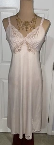 Vintage Shadowline Full Slip Damen Gr. 36 MS hellrosa Spitze Made in USA - Bild 1 von 9