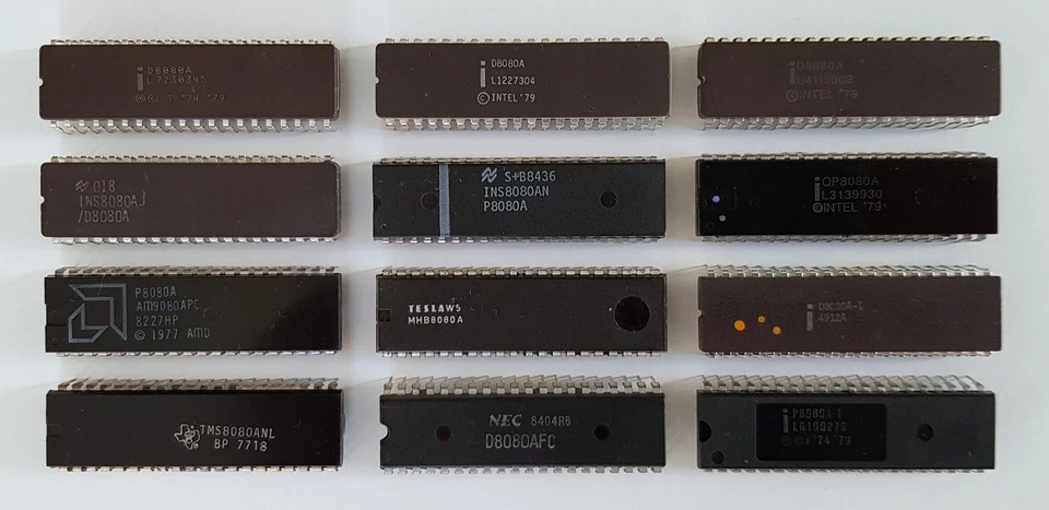 Intel National Semi AMD TI Tesla 8080A 8080A-1 Intel MCS-80 Family CPU Sammlung - Bild 1 von 1