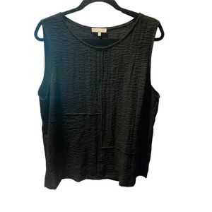 Habitat Damen Tanktop schwarz knitterig ärmellos XL minimalistisch neutral Urlaub - Bild 1 von 5