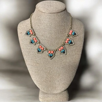 J. Collar Crew tono dorado naranja y turquesa resina JC509 Foto 1 de 4