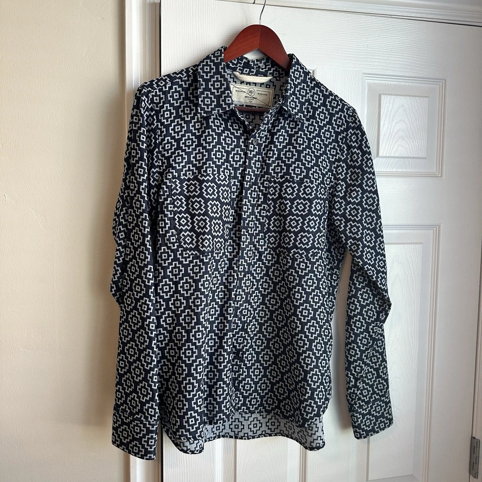 RGT Rouge Territory Shirt Cotton Button Up Long Sleeve Medium USA Made Geometric - Image 1 of 4