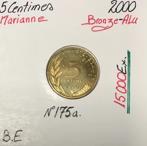 5 CENTIMES MARIANNE - 2000 - Pièce de Monnaie en Bronze-Alu // BE - Picture 1 of 2