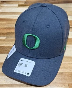 NIKE Oregon Ducks NCAA Dri-FIT Flex Fit Hat S/M On Field Green O Logo Gray - Picture 1 of 12
