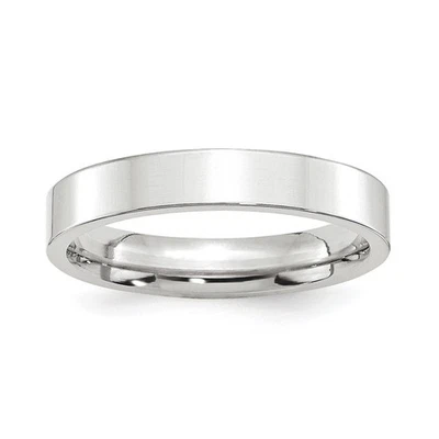 Platinum 4mm Polished Flat Wedding Band Ring Size 7 - Image 1 of 4