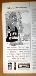 Mallory Mercury/Mangan Batterien halten 10 x länger Vintage 1962 Druck Werbung 5 x 14 - Bild 1 von 3